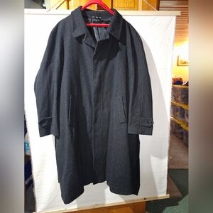 Men's Black Wool Overcoat